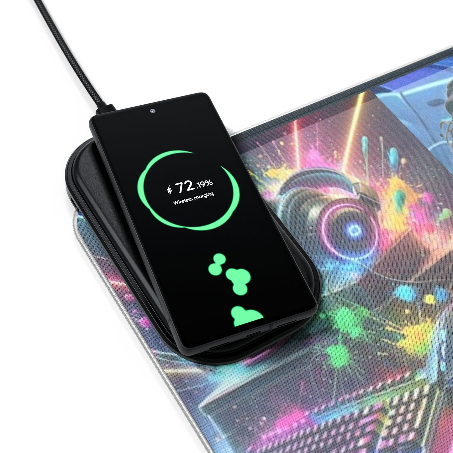 Gaming Mouse Pad with Wireless Charging - RGB Touch, Gaming Desk Accessory, Gamer Gift, LED Pad for Setup