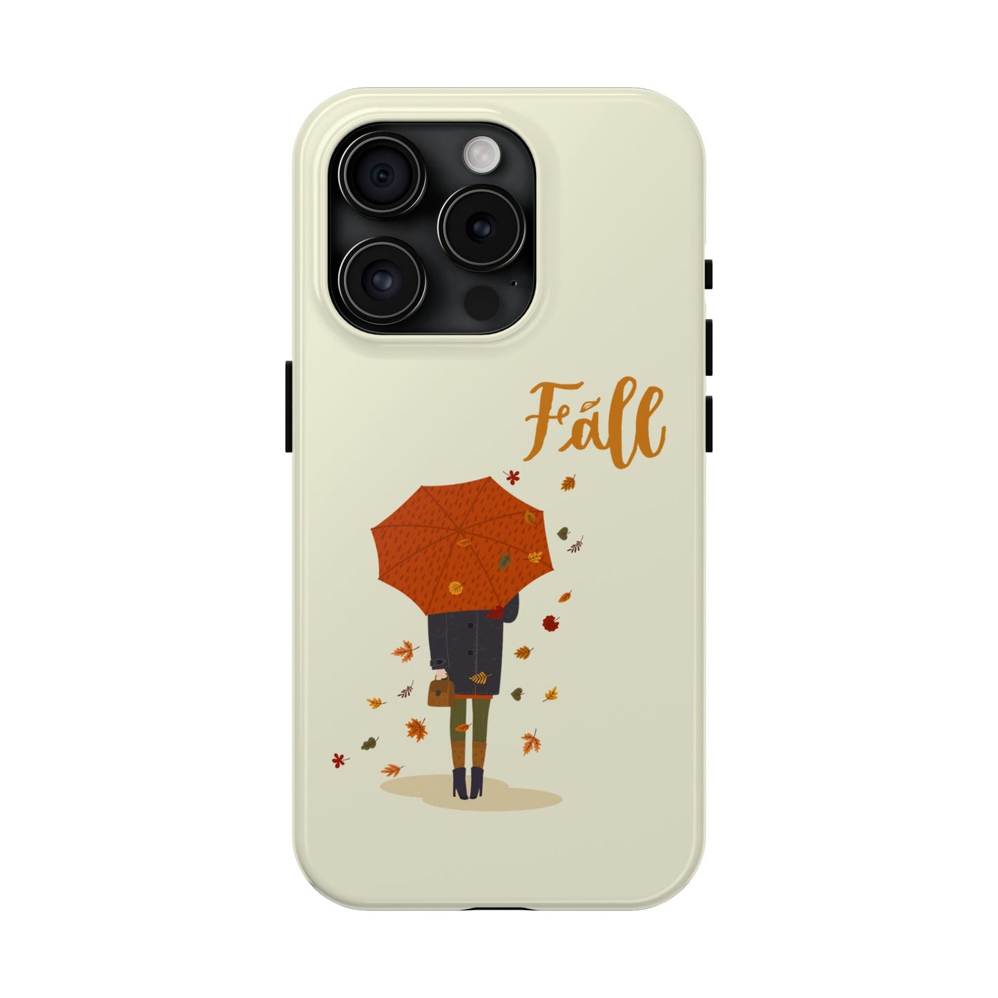 Fall-Themed Tough Phone Case - Autumn Umbrella Design