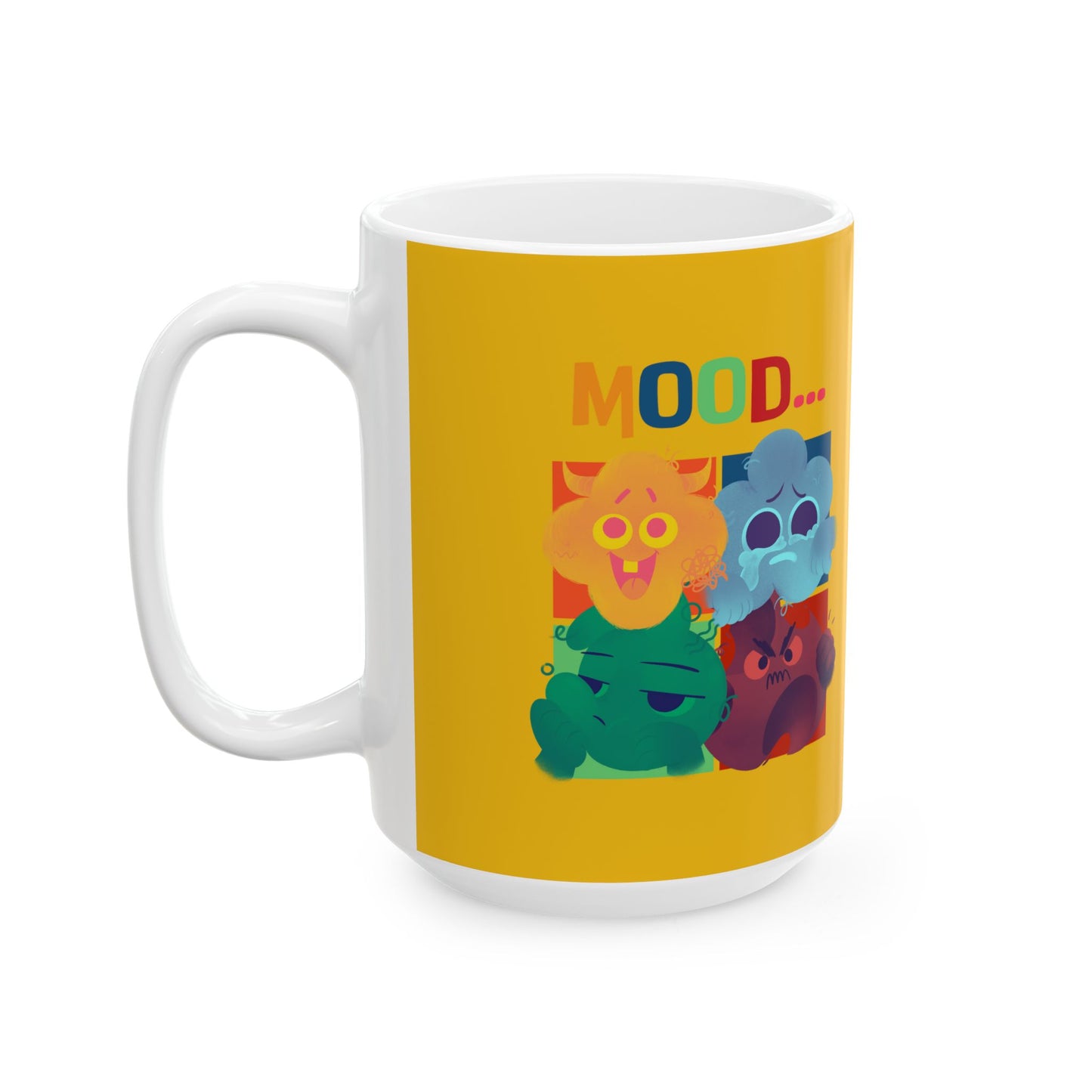Colorful Mood Ceramic Mug - Fun Expressions for Coffee Lovers