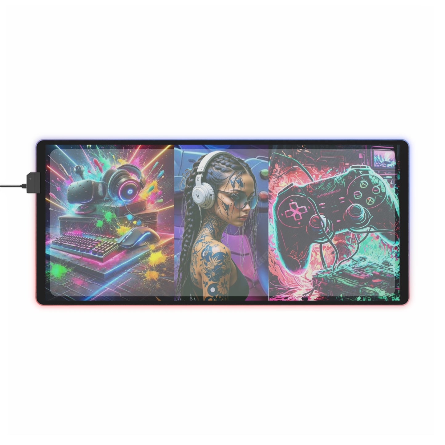 LED Gaming Mouse Pad – RGB Lighted Desk Accessory for Gamers, Ideal for Streams, Gaming Nights, and Office Setup, Gaming Room Decor