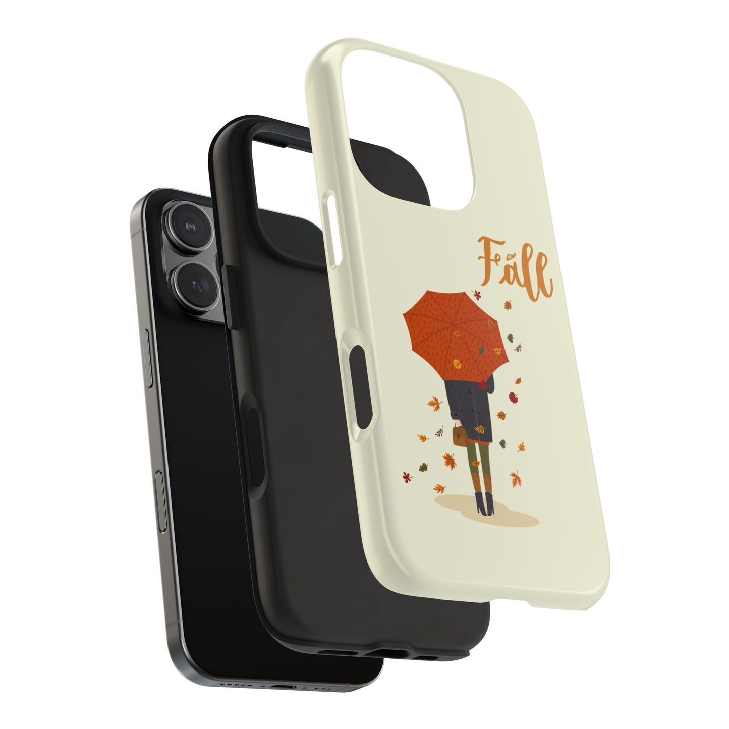 Fall-Themed Tough Phone Case - Autumn Umbrella Design