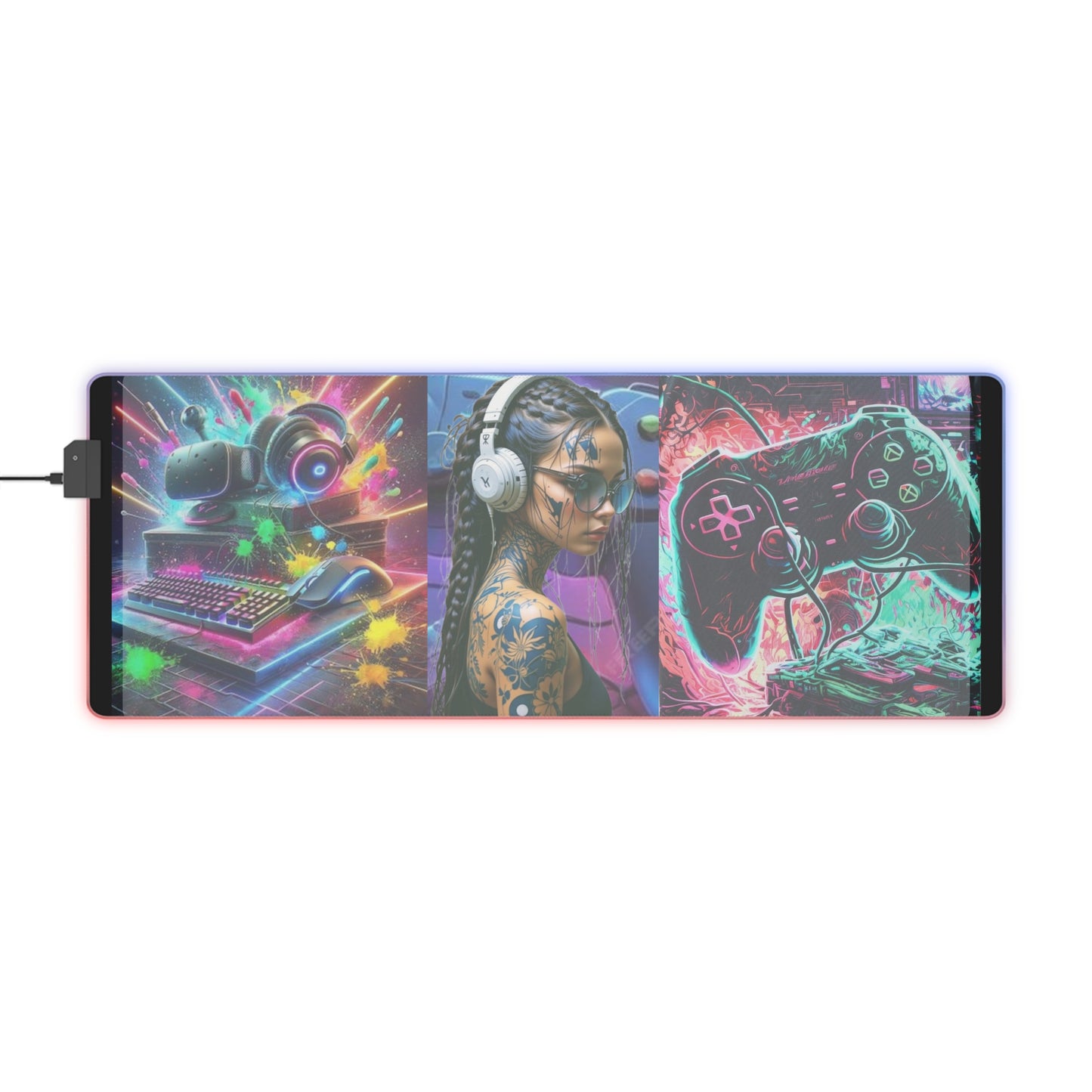 LED Gaming Mouse Pad – RGB Lighted Desk Accessory for Gamers, Ideal for Streams, Gaming Nights, and Office Setup, Gaming Room Decor