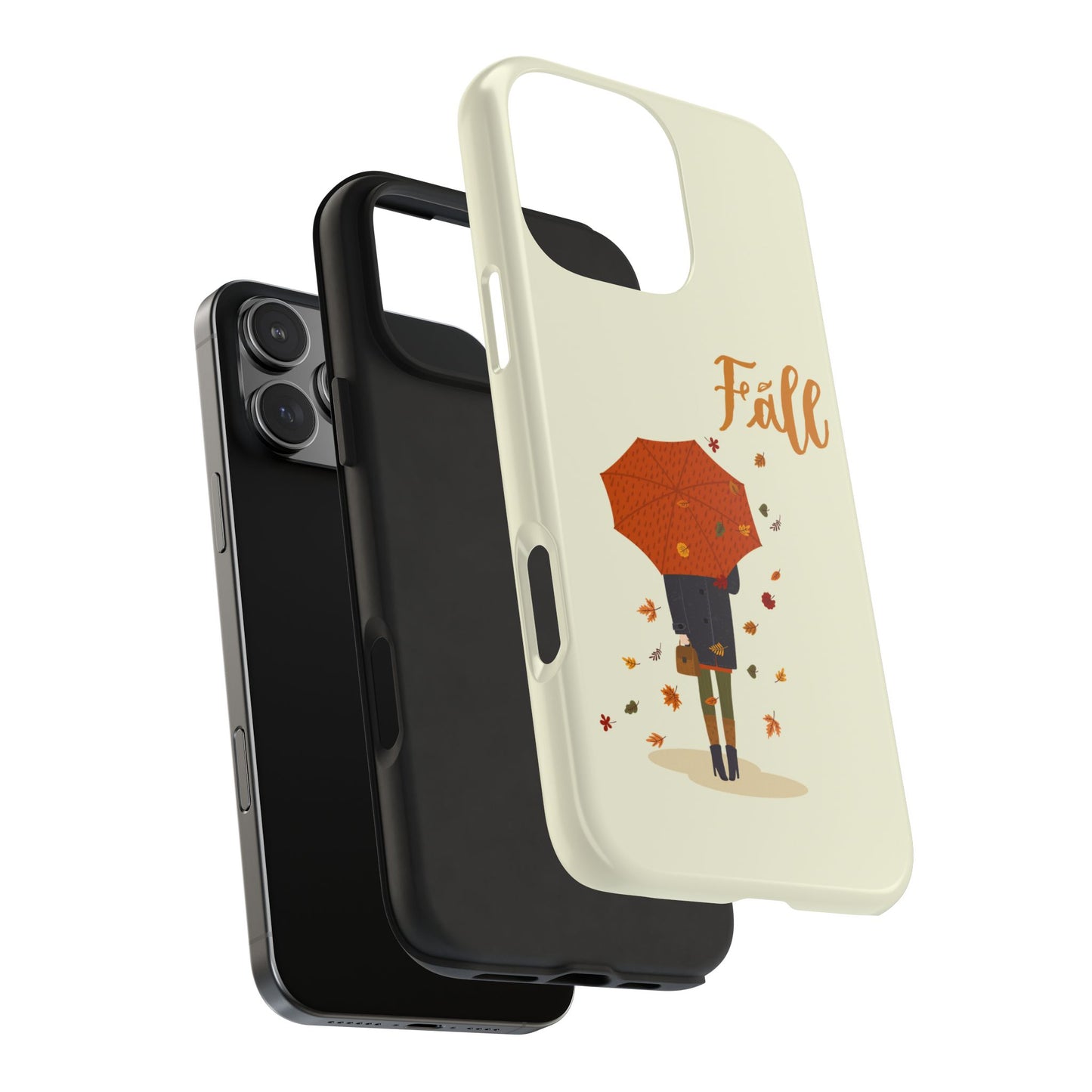 Fall-Themed Tough Phone Case - Autumn Umbrella Design