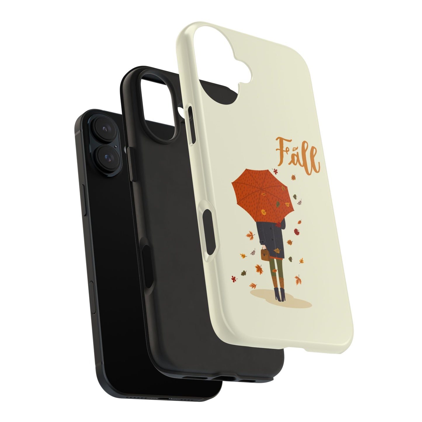 Fall-Themed Tough Phone Case - Autumn Umbrella Design