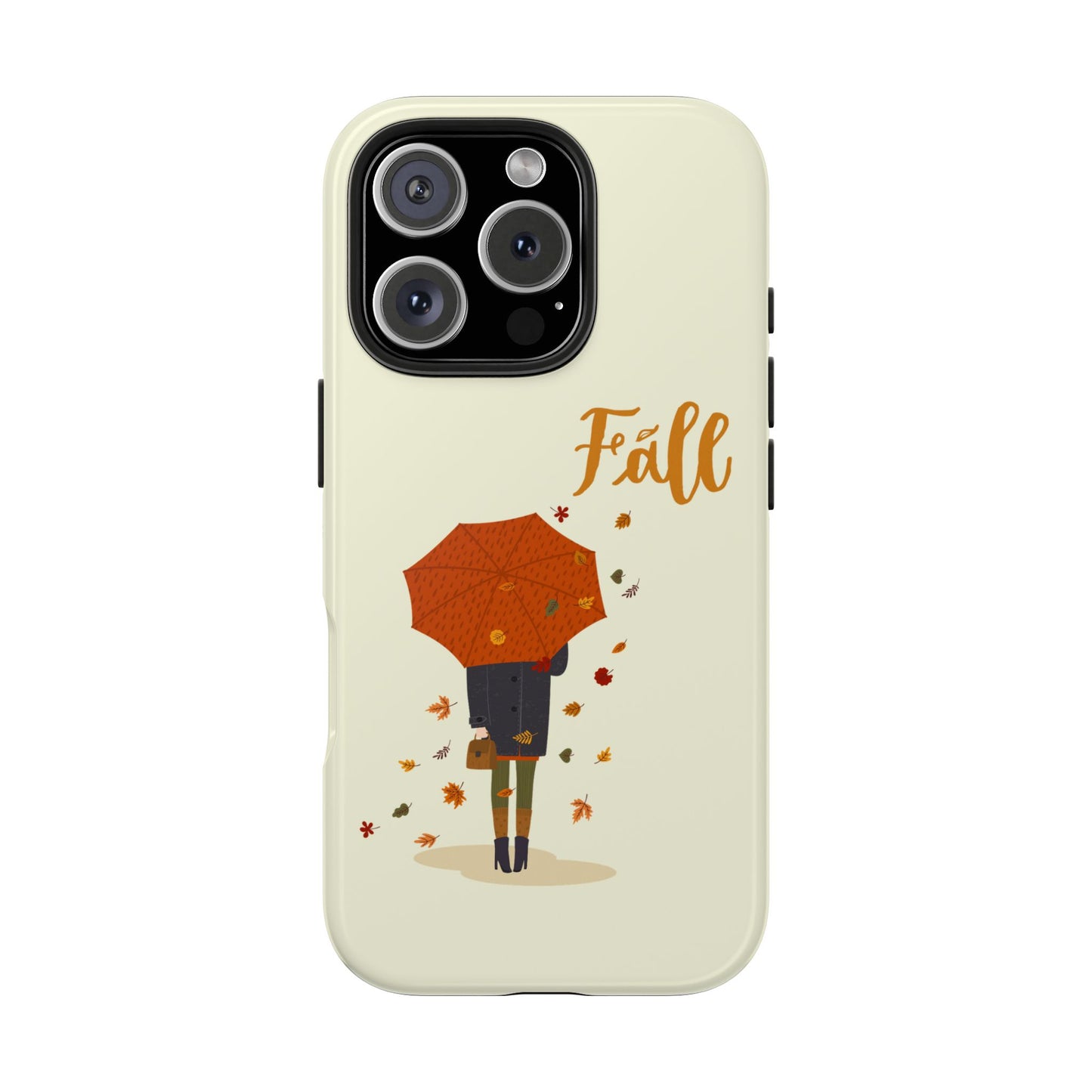 Fall-Themed Tough Phone Case - Autumn Umbrella Design