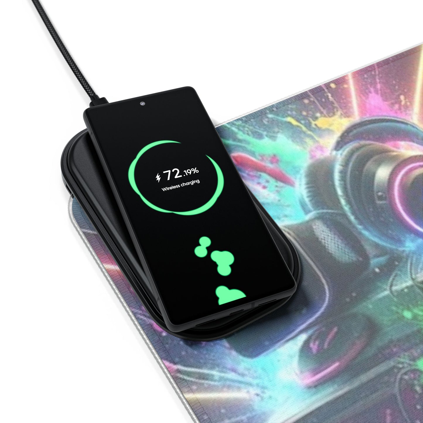 Gaming Mouse Pad with Wireless Charging - RGB Touch, Gaming Desk Accessory, Gamer Gift, LED Pad for Setup