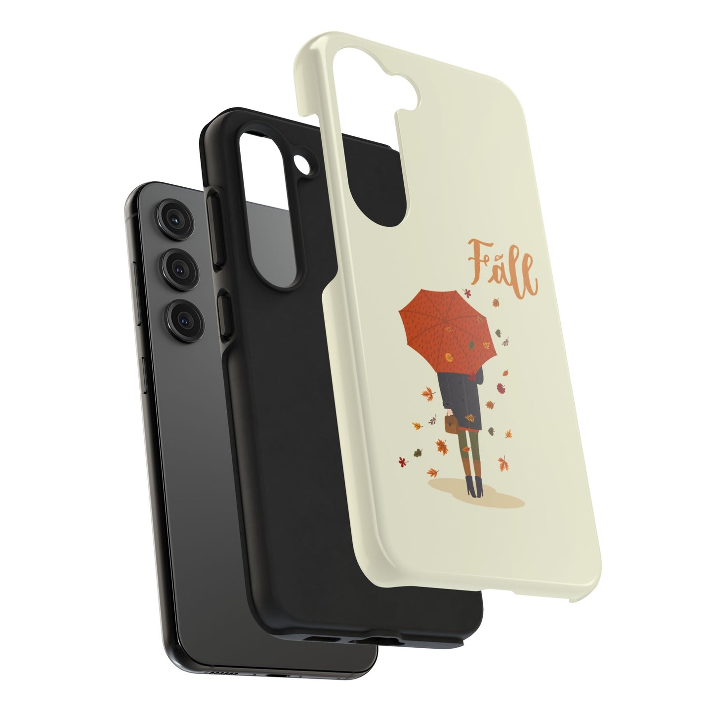 Fall-Themed Tough Phone Case - Autumn Umbrella Design