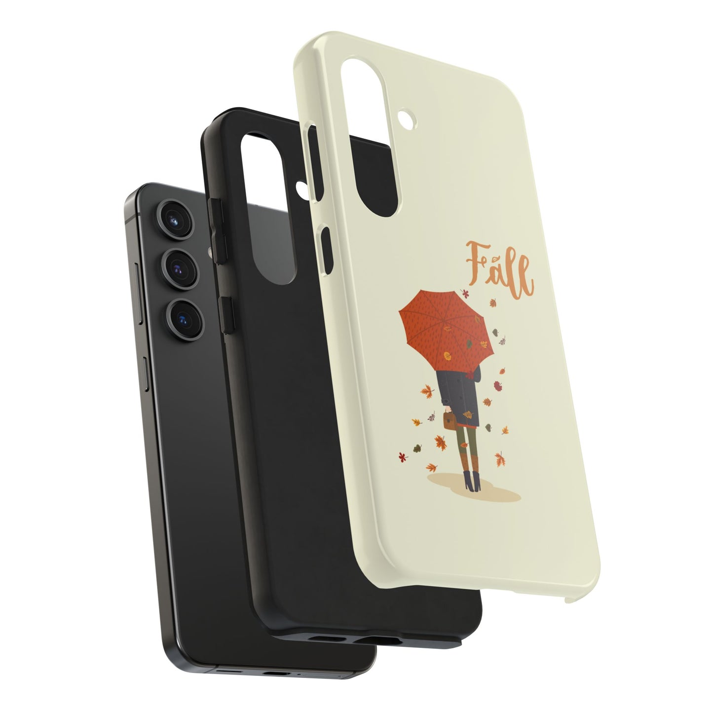 Fall-Themed Tough Phone Case - Autumn Umbrella Design