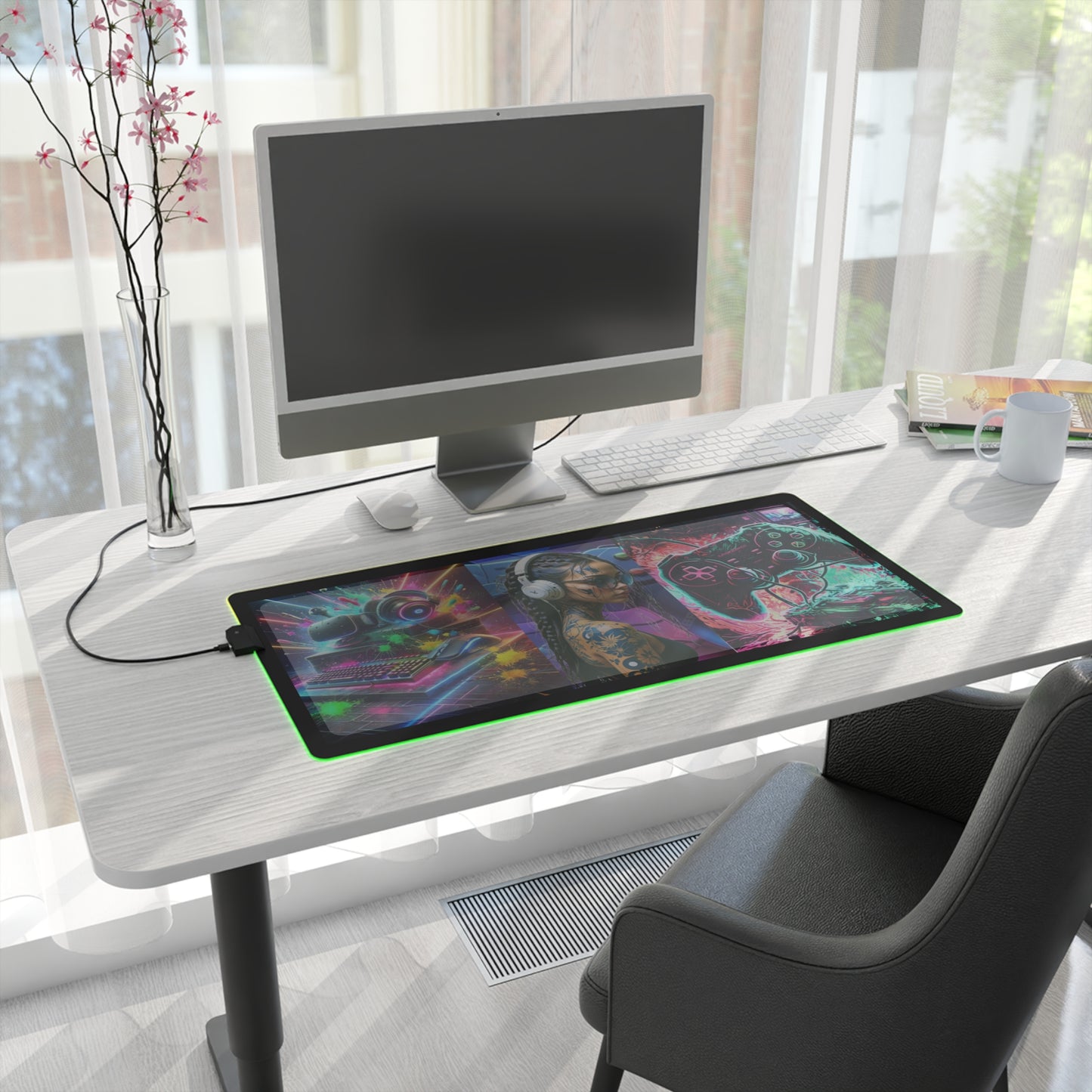 LED Gaming Mouse Pad – RGB Lighted Desk Accessory for Gamers, Ideal for Streams, Gaming Nights, and Office Setup, Gaming Room Decor