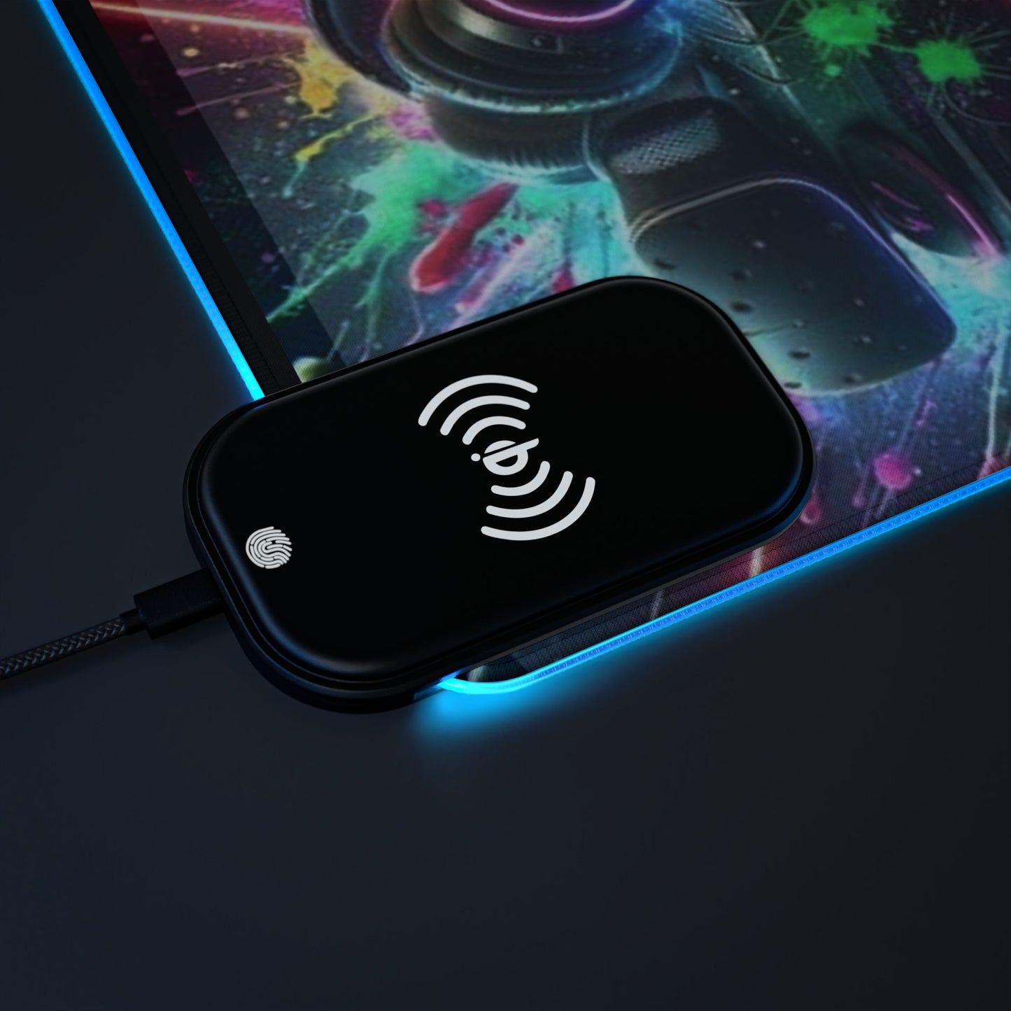 Gaming Mouse Pad with Wireless Charging - RGB Touch, Gaming Desk Accessory, Gamer Gift, LED Pad for Setup