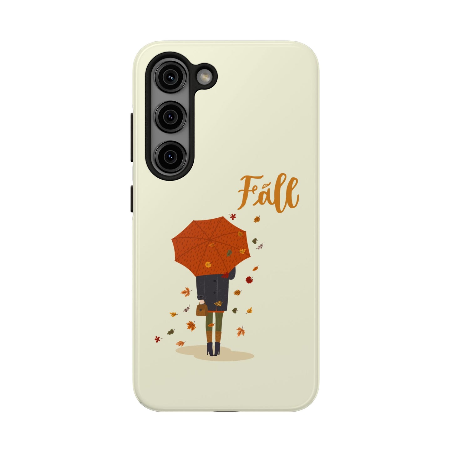 Fall-Themed Tough Phone Case - Autumn Umbrella Design