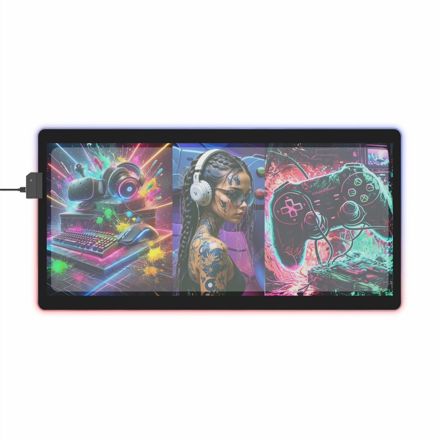 LED Gaming Mouse Pad – RGB Lighted Desk Accessory for Gamers, Ideal for Streams, Gaming Nights, and Office Setup, Gaming Room Decor