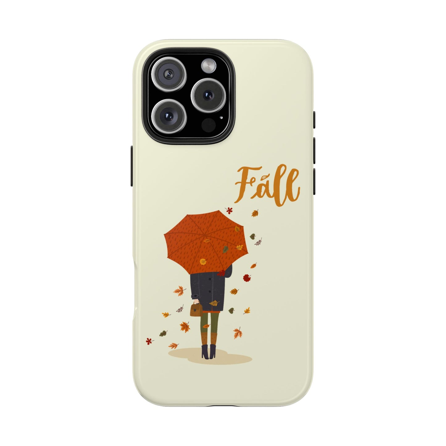 Fall-Themed Tough Phone Case - Autumn Umbrella Design