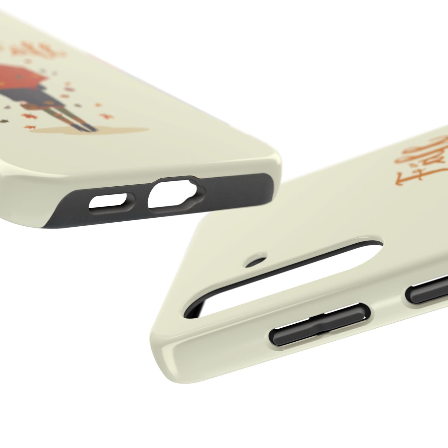 Fall-Themed Tough Phone Case - Autumn Umbrella Design