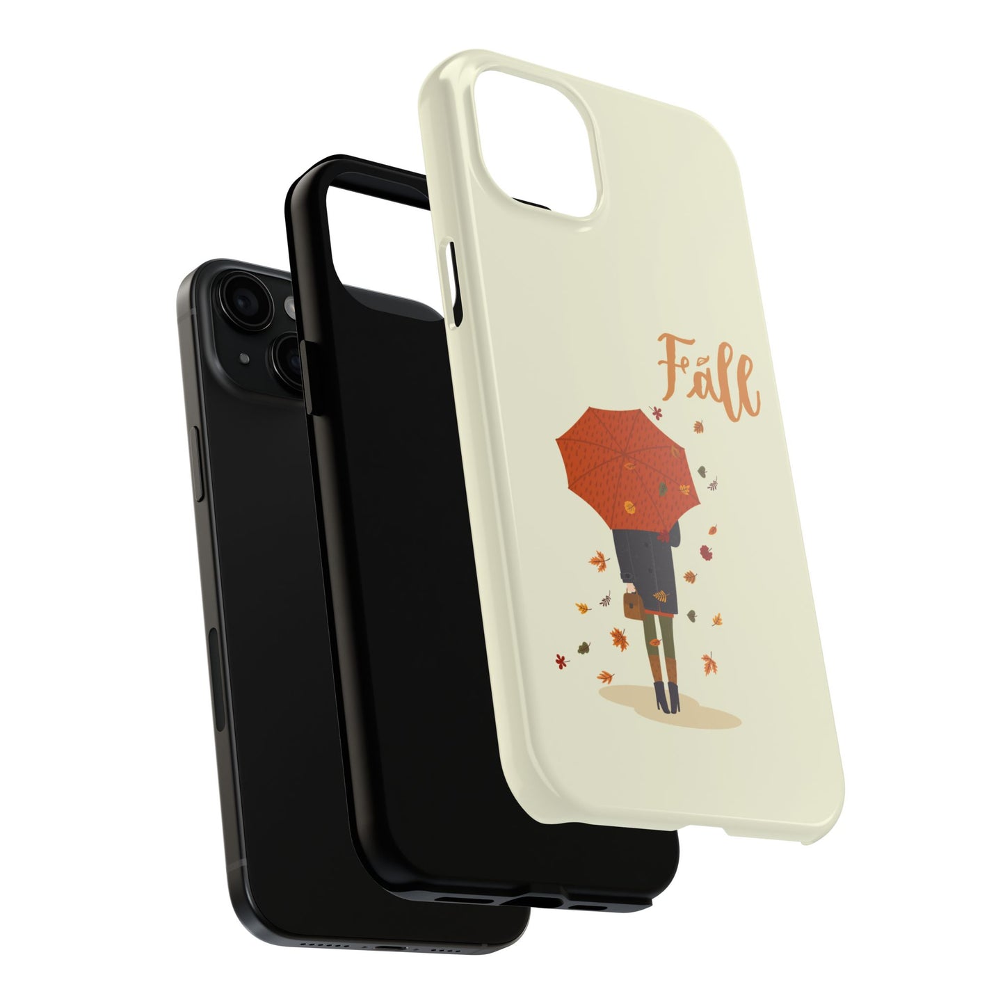 Fall-Themed Tough Phone Case - Autumn Umbrella Design