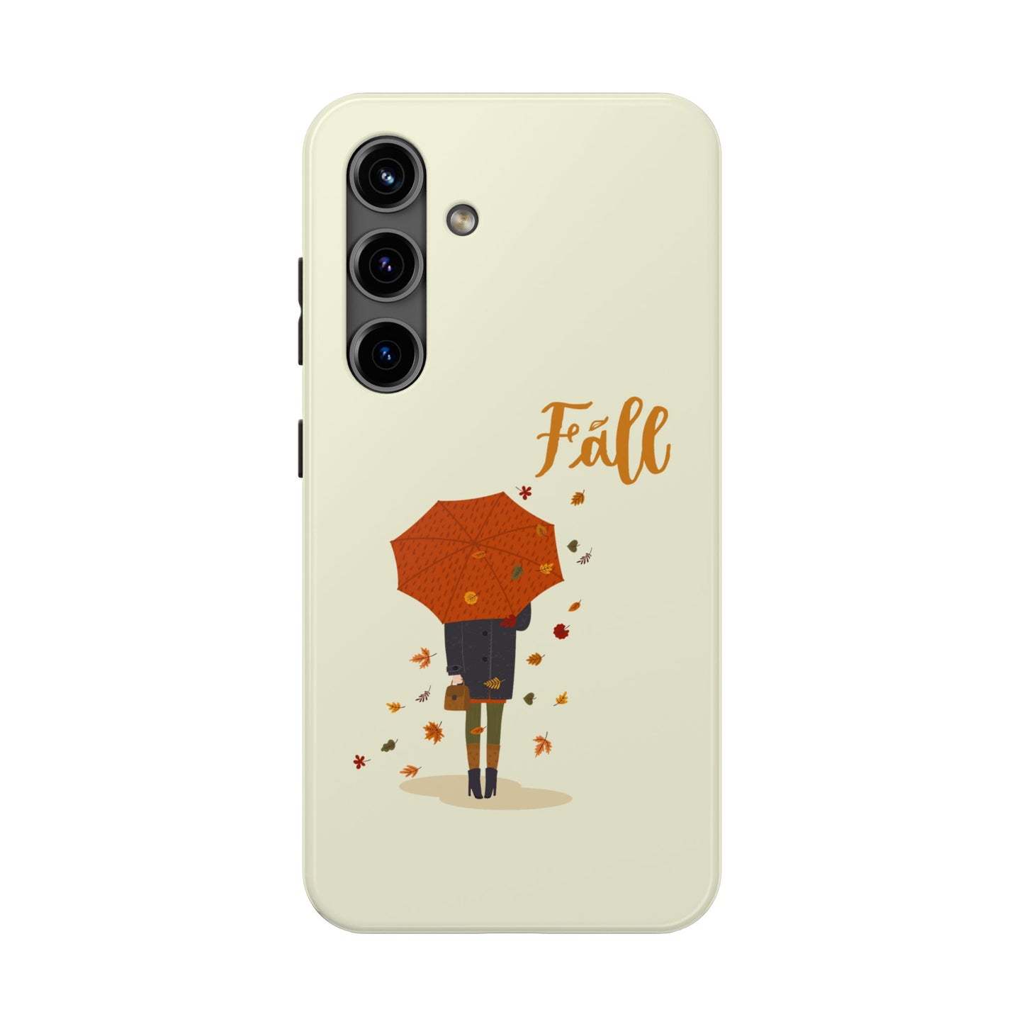 Fall-Themed Tough Phone Case - Autumn Umbrella Design