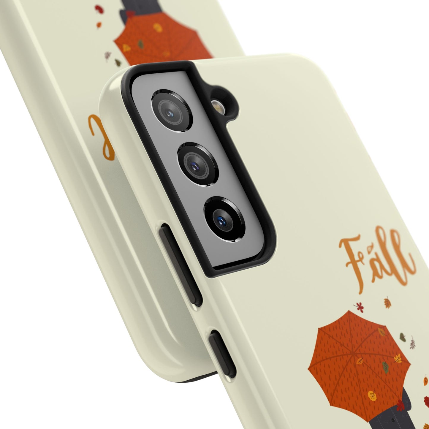 Fall-Themed Tough Phone Case - Autumn Umbrella Design