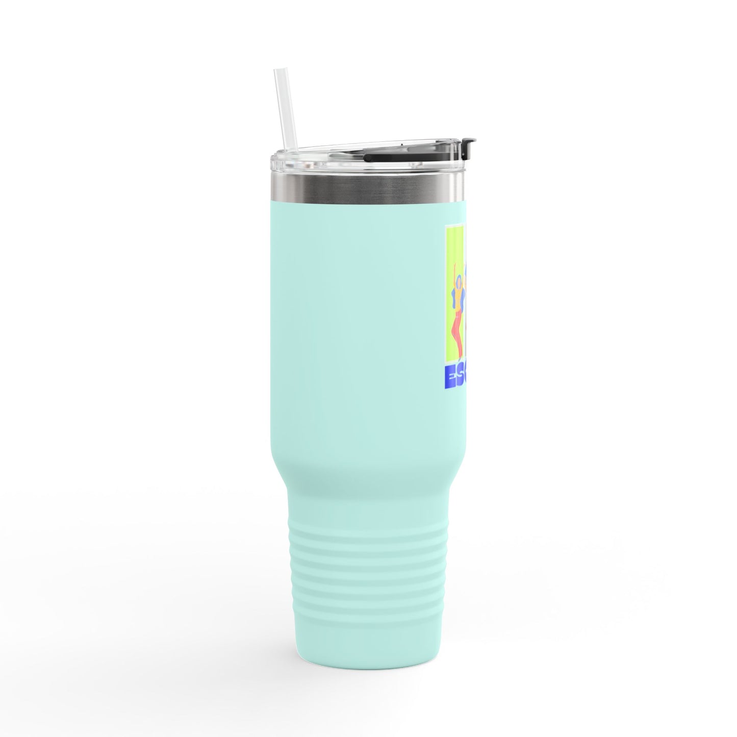 Colorful Insulated Travel Mug | 40oz Escape Cup for Adventure Lovers, Eco-Friendly, Coffee Lover Gift, Summer Travel Mug, Vibrant Drinkware