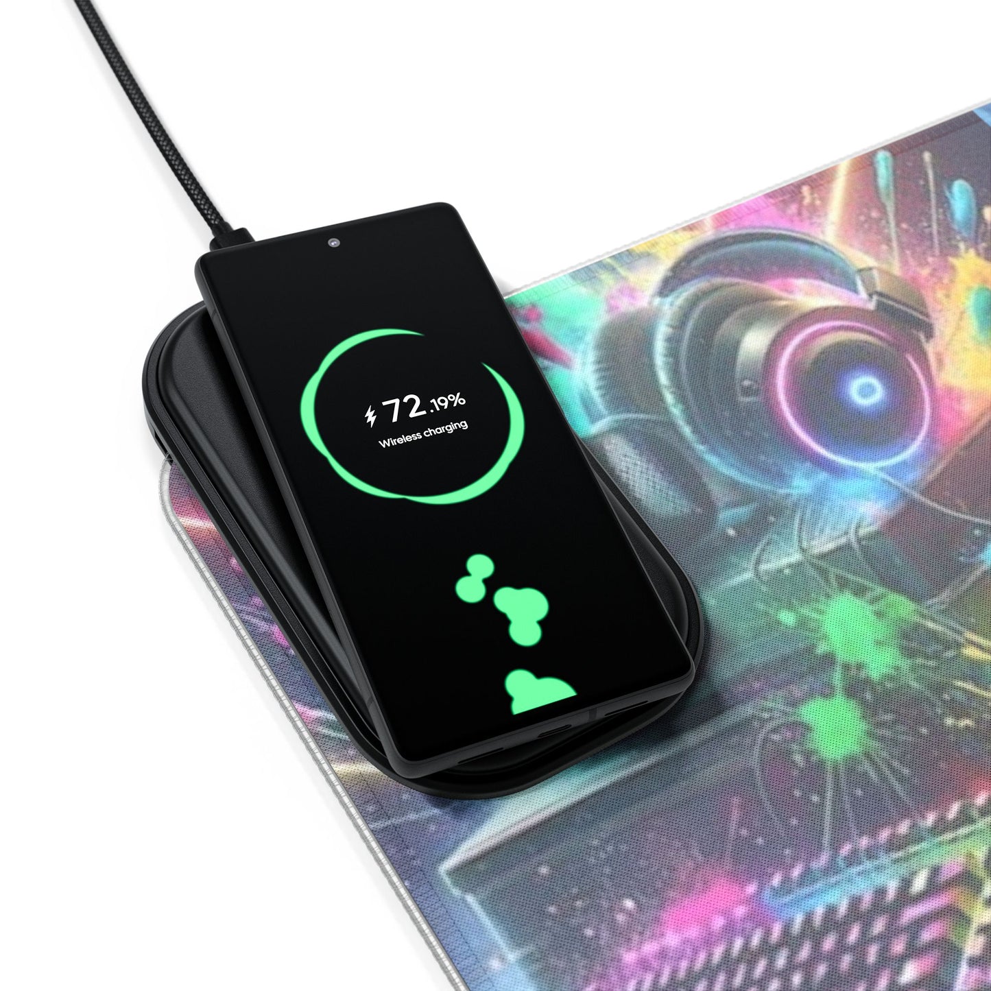 Gaming Mouse Pad with Wireless Charging - RGB Touch, Gaming Desk Accessory, Gamer Gift, LED Pad for Setup