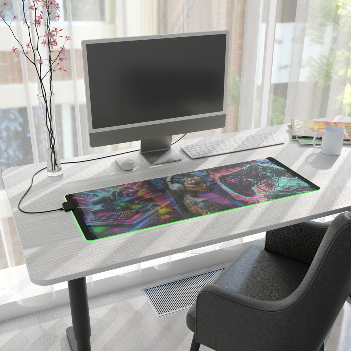 LED Gaming Mouse Pad – RGB Lighted Desk Accessory for Gamers, Ideal for Streams, Gaming Nights, and Office Setup, Gaming Room Decor