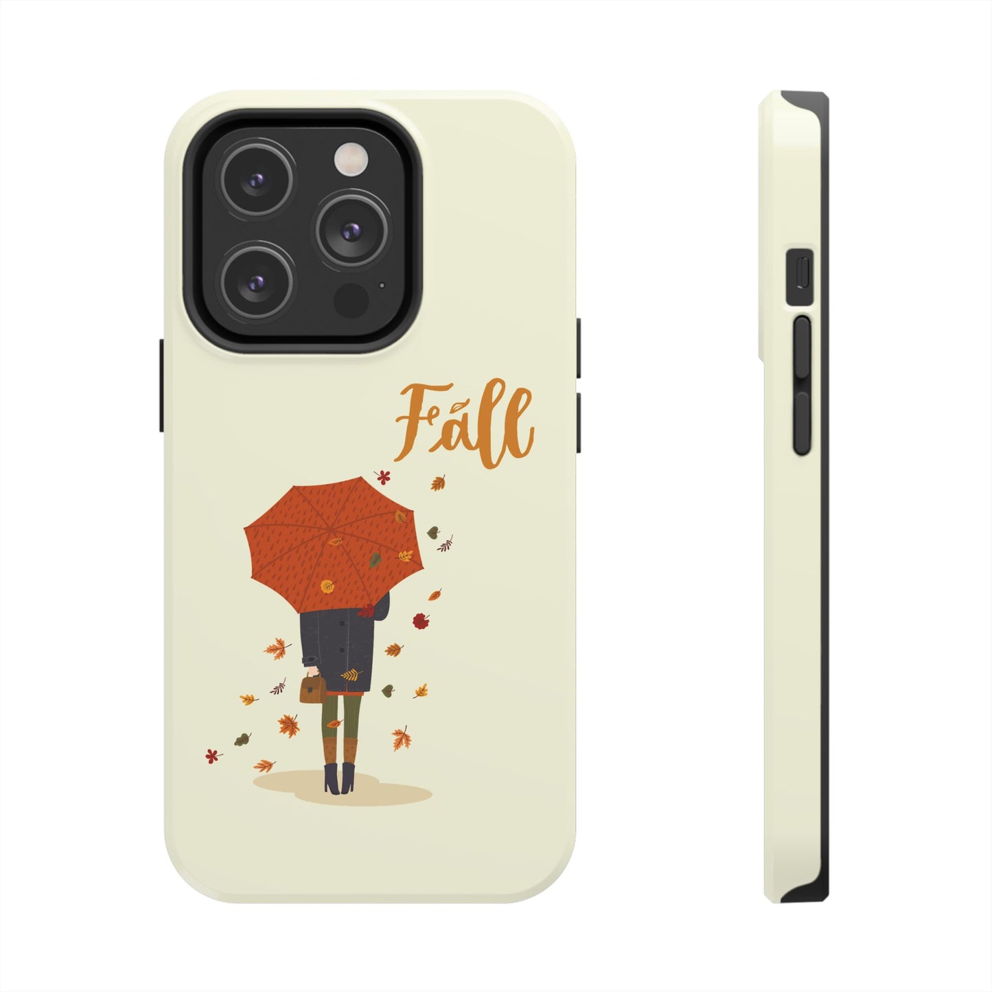 Fall-Themed Tough Phone Case - Autumn Umbrella Design