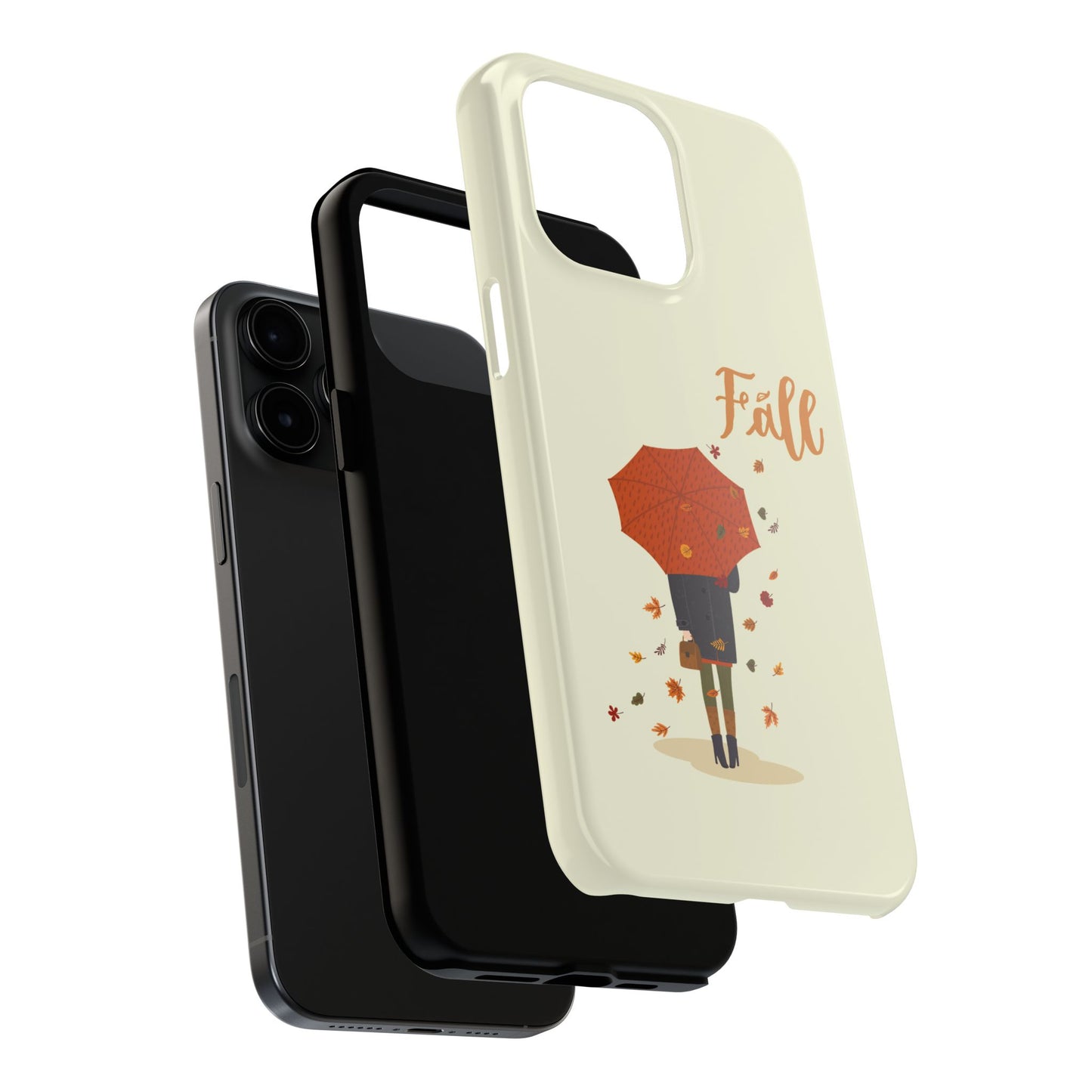 Fall-Themed Tough Phone Case - Autumn Umbrella Design