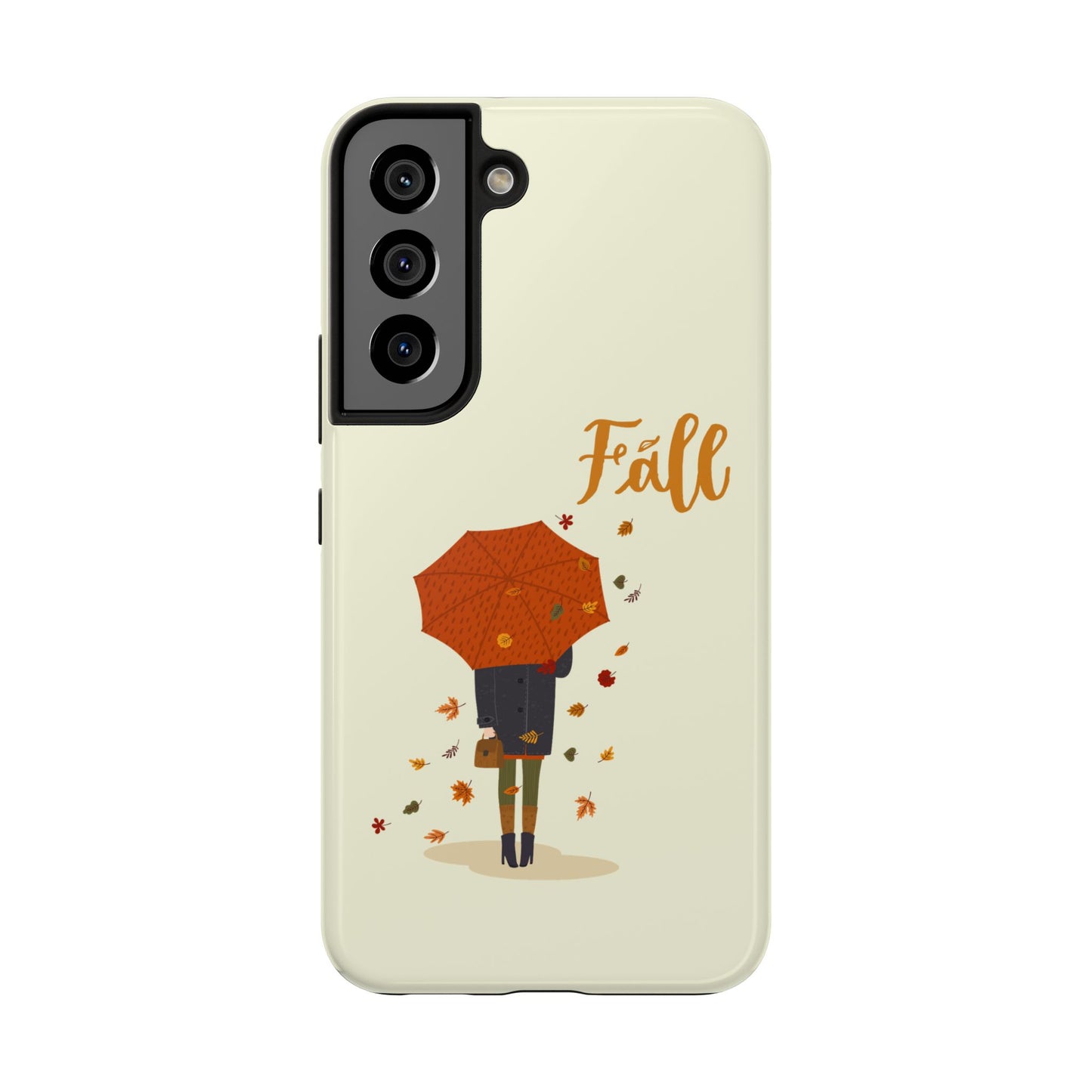 Fall-Themed Tough Phone Case - Autumn Umbrella Design