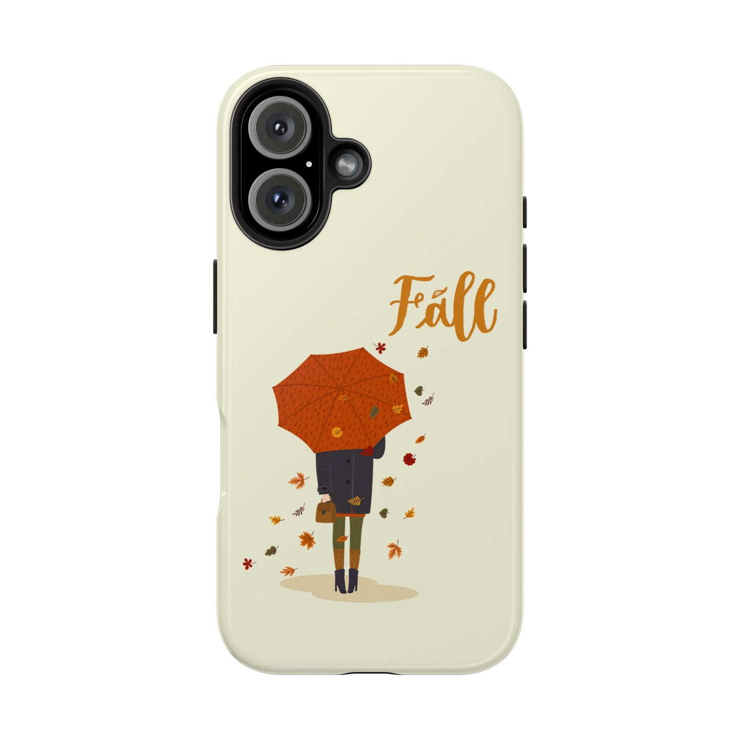 Fall-Themed Tough Phone Case - Autumn Umbrella Design