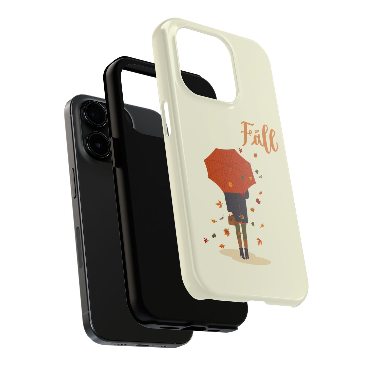 Fall-Themed Tough Phone Case - Autumn Umbrella Design