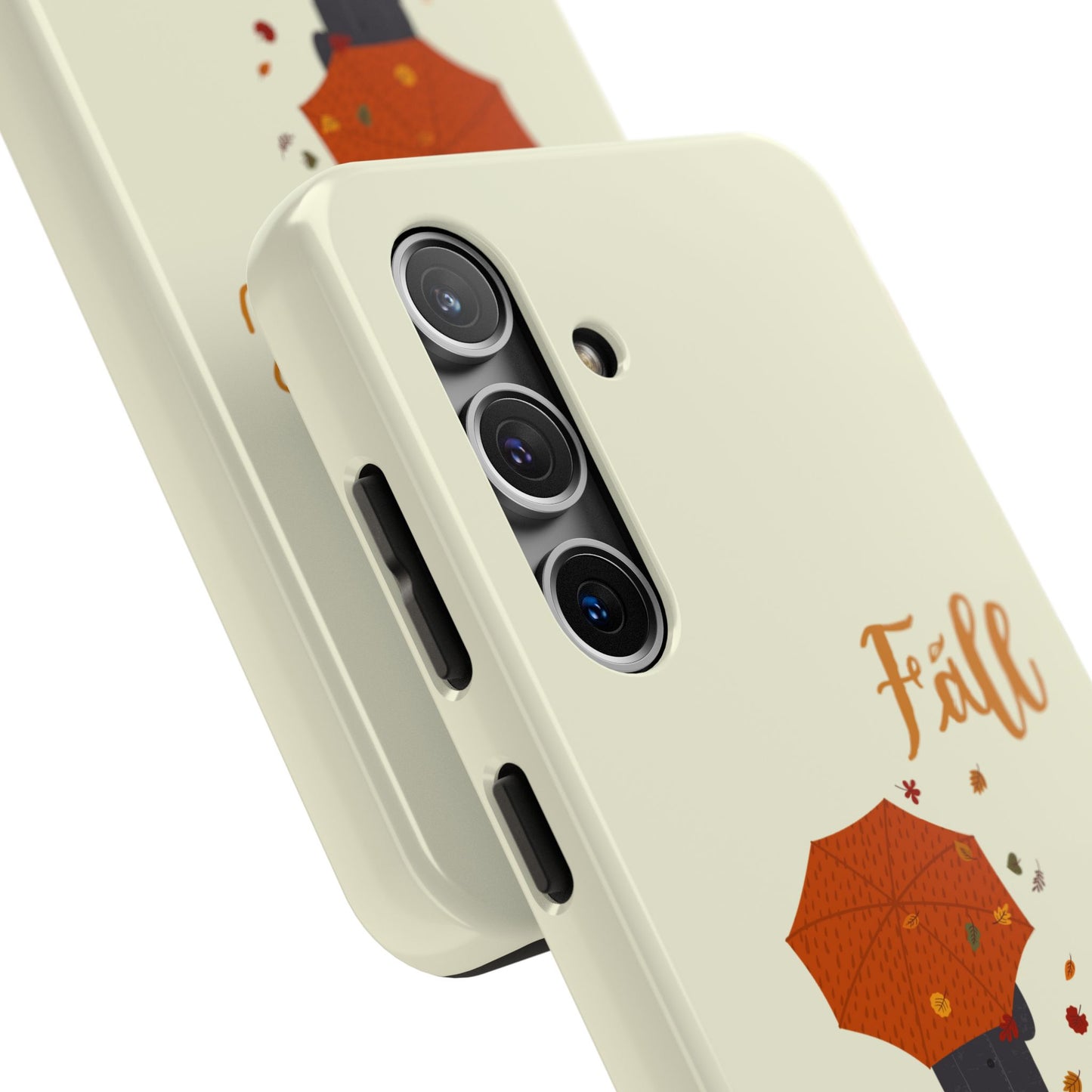 Fall-Themed Tough Phone Case - Autumn Umbrella Design