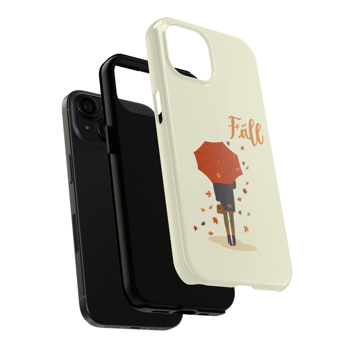 Fall-Themed Tough Phone Case - Autumn Umbrella Design