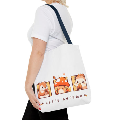 Let's Autumn Tote Bag | Cute Fall Animals Design