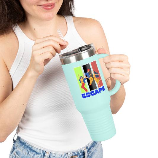 Colorful Insulated Travel Mug | 40oz Escape Cup for Adventure Lovers, Eco-Friendly, Coffee Lover Gift, Summer Travel Mug, Vibrant Drinkware