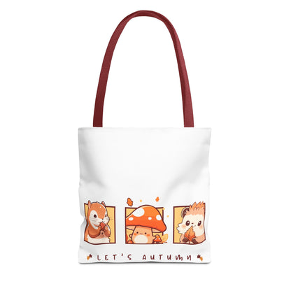 Let's Autumn Tote Bag | Cute Fall Animals Design