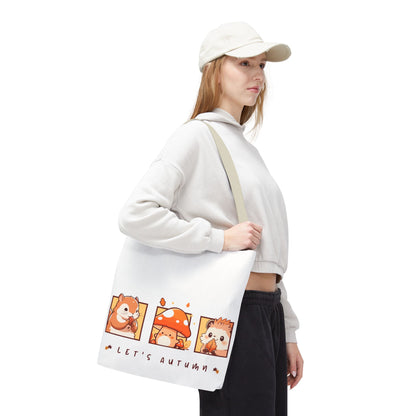 Let's Autumn Tote Bag | Cute Fall Animals Design