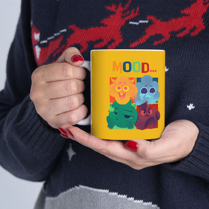 Colorful Mood Ceramic Mug - Fun Expressions for Coffee Lovers