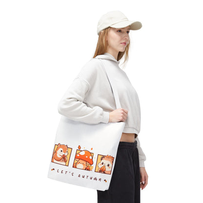 Let's Autumn Tote Bag | Cute Fall Animals Design