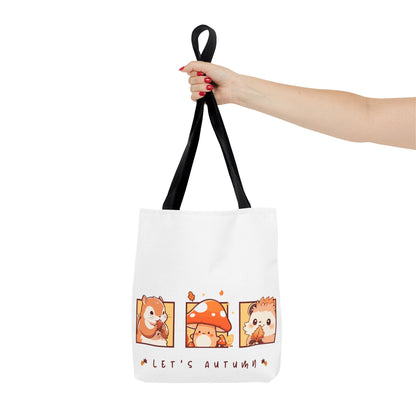 Let's Autumn Tote Bag | Cute Fall Animals Design