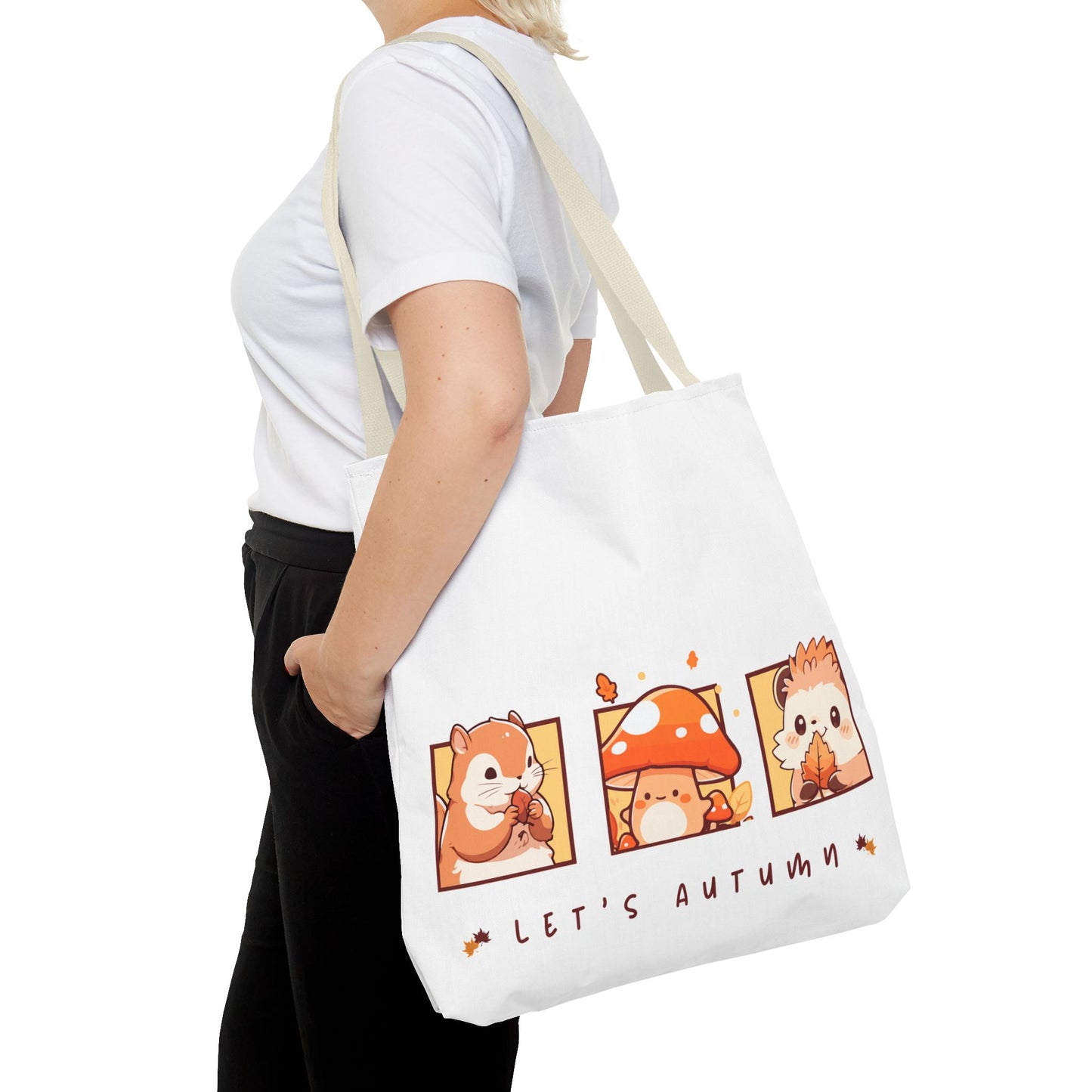 Let's Autumn Tote Bag | Cute Fall Animals Design
