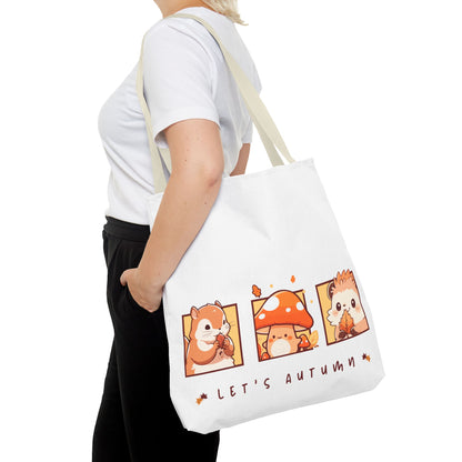 Let's Autumn Tote Bag | Cute Fall Animals Design