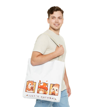 Let's Autumn Tote Bag | Cute Fall Animals Design