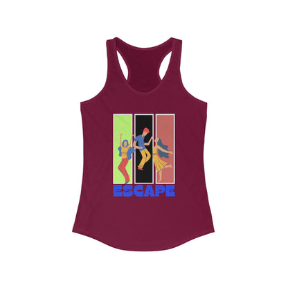 Escape Themed Women's Racerback Tank, Summer Fashion, Vacation Wear, Fitness Top, Graphic Tee, Stylish Activewear