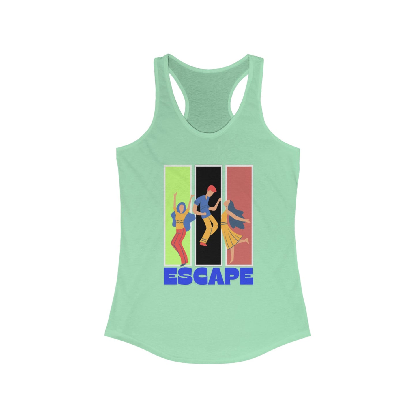 Escape Themed Women's Racerback Tank, Summer Fashion, Vacation Wear, Fitness Top, Graphic Tee, Stylish Activewear