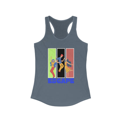 Escape Themed Women's Racerback Tank, Summer Fashion, Vacation Wear, Fitness Top, Graphic Tee, Stylish Activewear