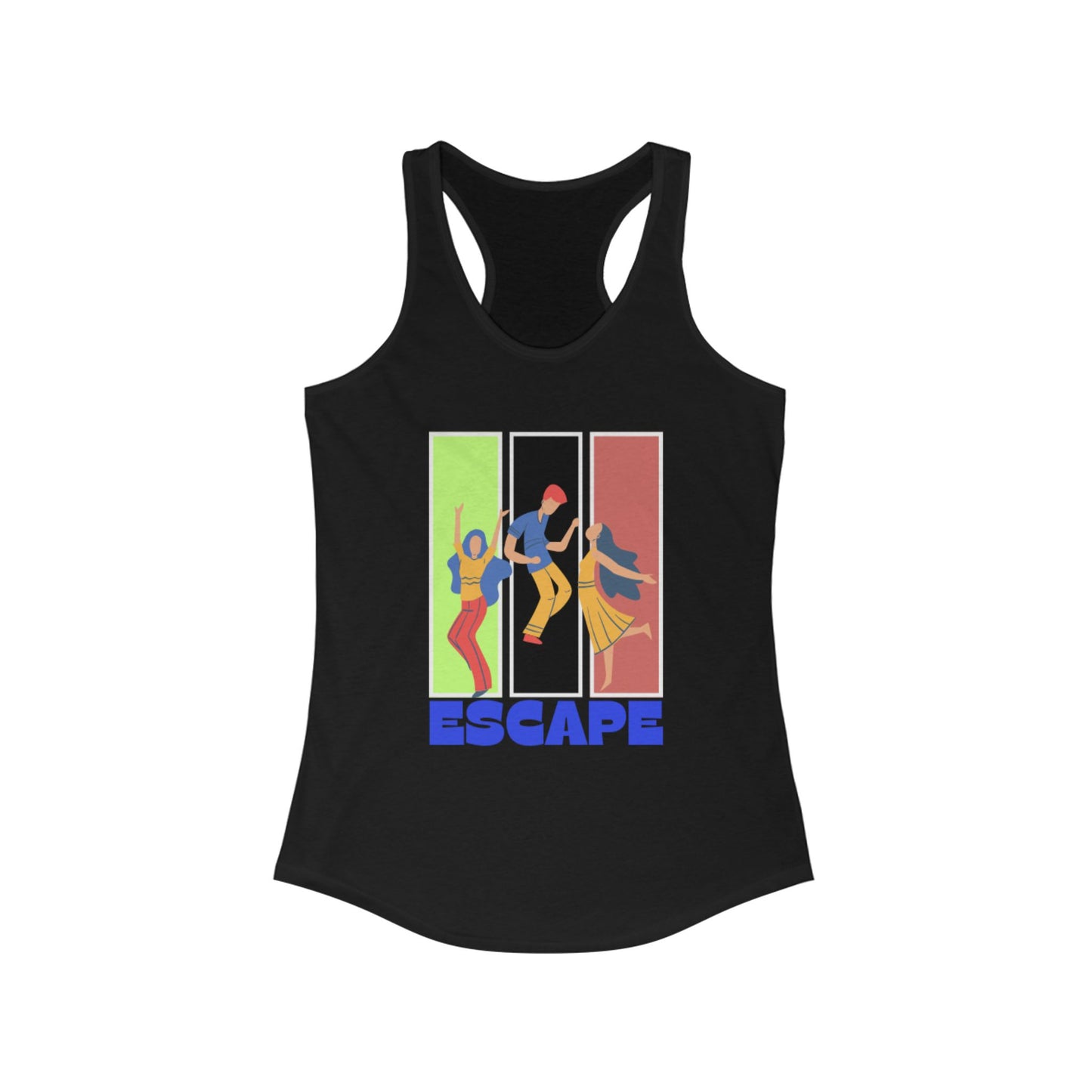 Escape Themed Women's Racerback Tank, Summer Fashion, Vacation Wear, Fitness Top, Graphic Tee, Stylish Activewear