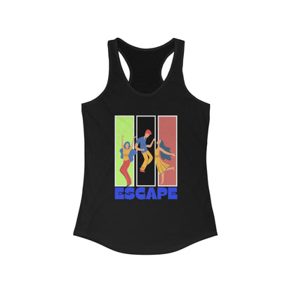 Escape Themed Women's Racerback Tank, Summer Fashion, Vacation Wear, Fitness Top, Graphic Tee, Stylish Activewear