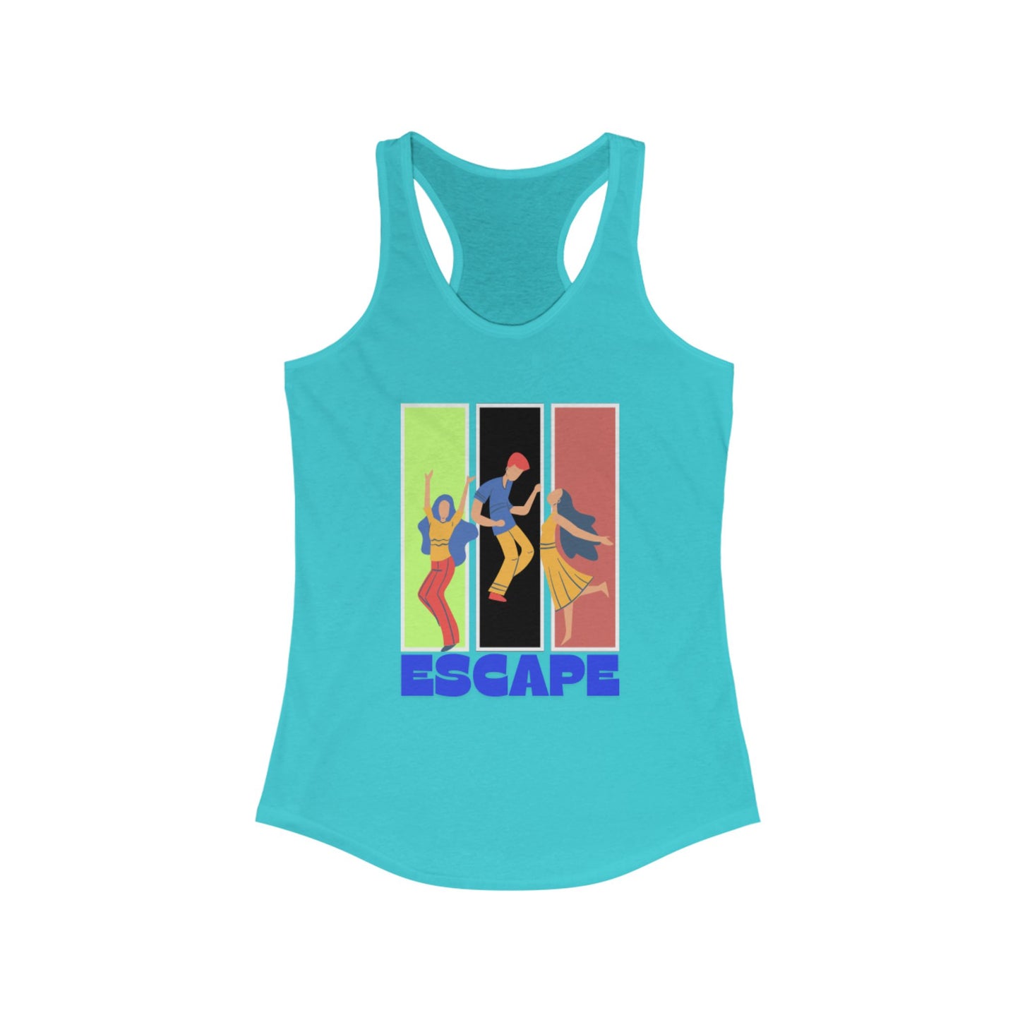 Escape Themed Women's Racerback Tank, Summer Fashion, Vacation Wear, Fitness Top, Graphic Tee, Stylish Activewear