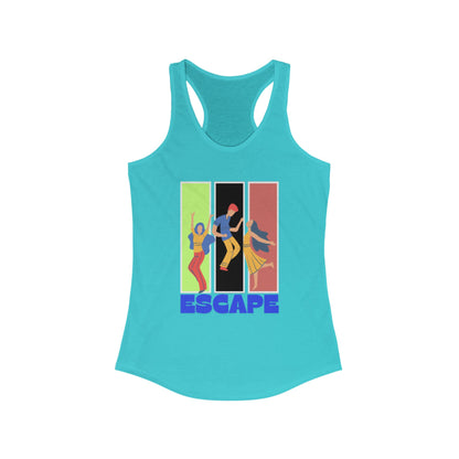 Escape Themed Women's Racerback Tank, Summer Fashion, Vacation Wear, Fitness Top, Graphic Tee, Stylish Activewear