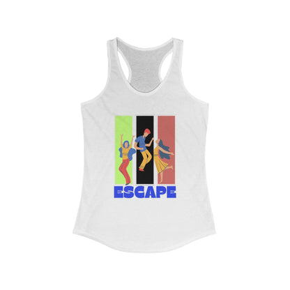 Escape Themed Women's Racerback Tank, Summer Fashion, Vacation Wear, Fitness Top, Graphic Tee, Stylish Activewear
