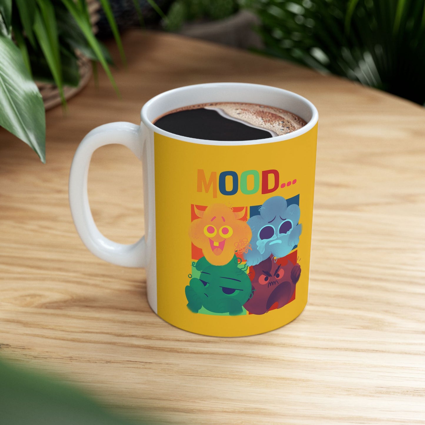 Colorful Mood Ceramic Mug - Fun Expressions for Coffee Lovers